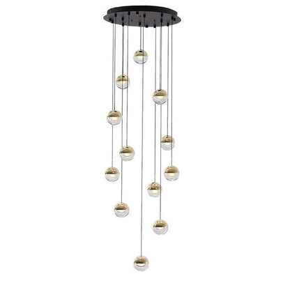 Restaurant Art LED Pendant Light 12heads Dia 17.7″ x H 78.7″ / Dia 45cm x H 200cm / Gold / Warm Light Pendant light