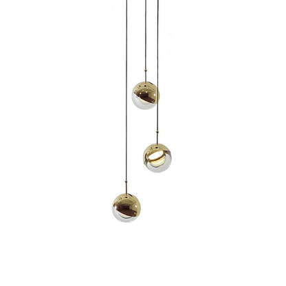 Restaurant Art LED Pendant Light 3heads Dia 7.9″ x H 78.7″ / Dia 20cm x H 200cm / Gold / Warm Light Pendant light