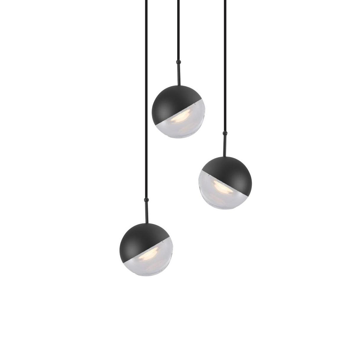 Restaurant Art LED Pendant Light 3heads Dia 7.9″ x H 78.7″ / Dia 20cm x H 200cm / Matt black / Warm Light Pendant light
