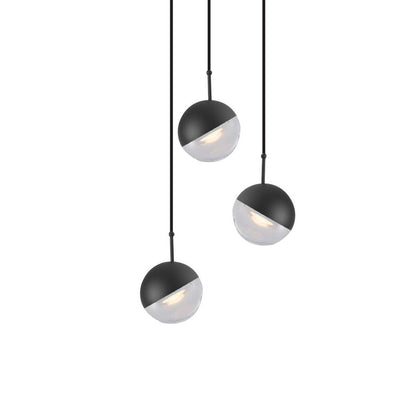 Restaurant Art LED Pendant Light 3heads Dia 7.9″ x H 78.7″ / Dia 20cm x H 200cm / Matt black / Warm Light Pendant light
