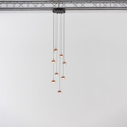Restaurant Art LED Pendant Light 8heads Dia 17.7″ x H 78.7″ / Dia 45cm x H 200cm / Rose gold / Warm Light Pendant light