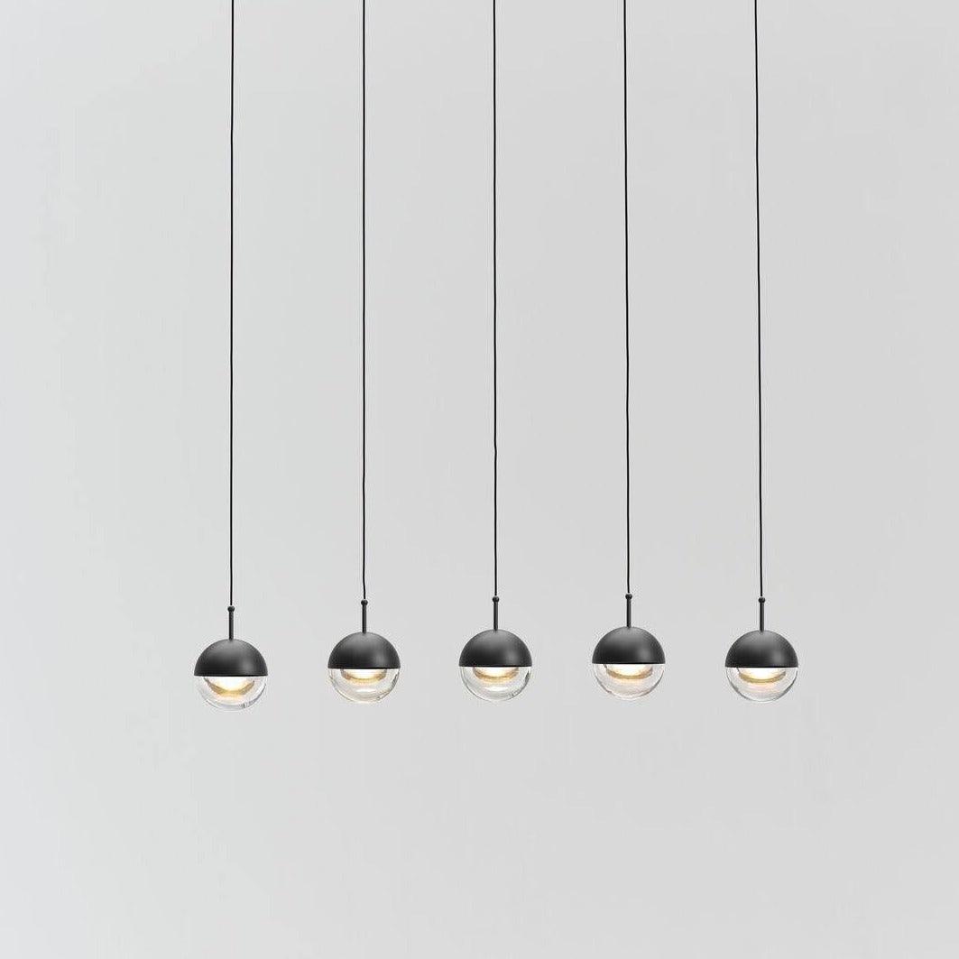 Restaurant Art LED Pendant Light 5heads Dia 27.6″ x H 78.7″ / Dia 70cm x H 200cm / Matt black / Warm Light Pendant light