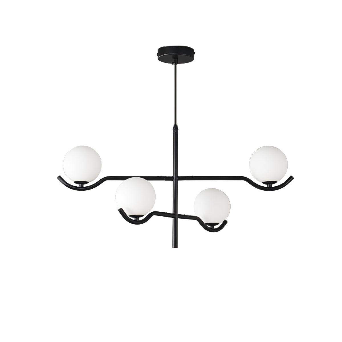 Doris Chandelier 4 Heads Dia 23.6″ x H 11.8″ / Dia 60cm x H 30cm / Black & White Chandelier