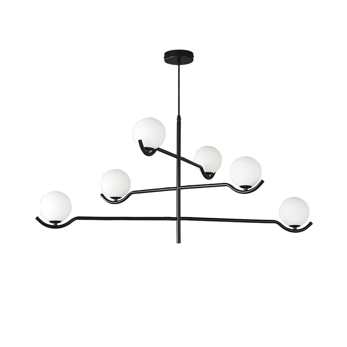 Doris Chandelier 6 Heads Dia 35.4″ x H 15.7″ / Dia 90cm x H 40cm / Black & White Chandelier