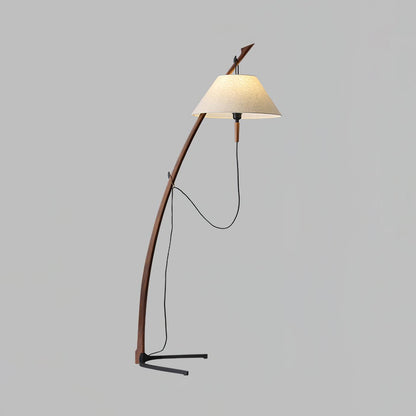 Dornstab Floor Lamp Dia 18.5″ x H 66.9″ / Dia 47cm x H 170cm / Walnut colour & White fabric / US Plug Floor lamp