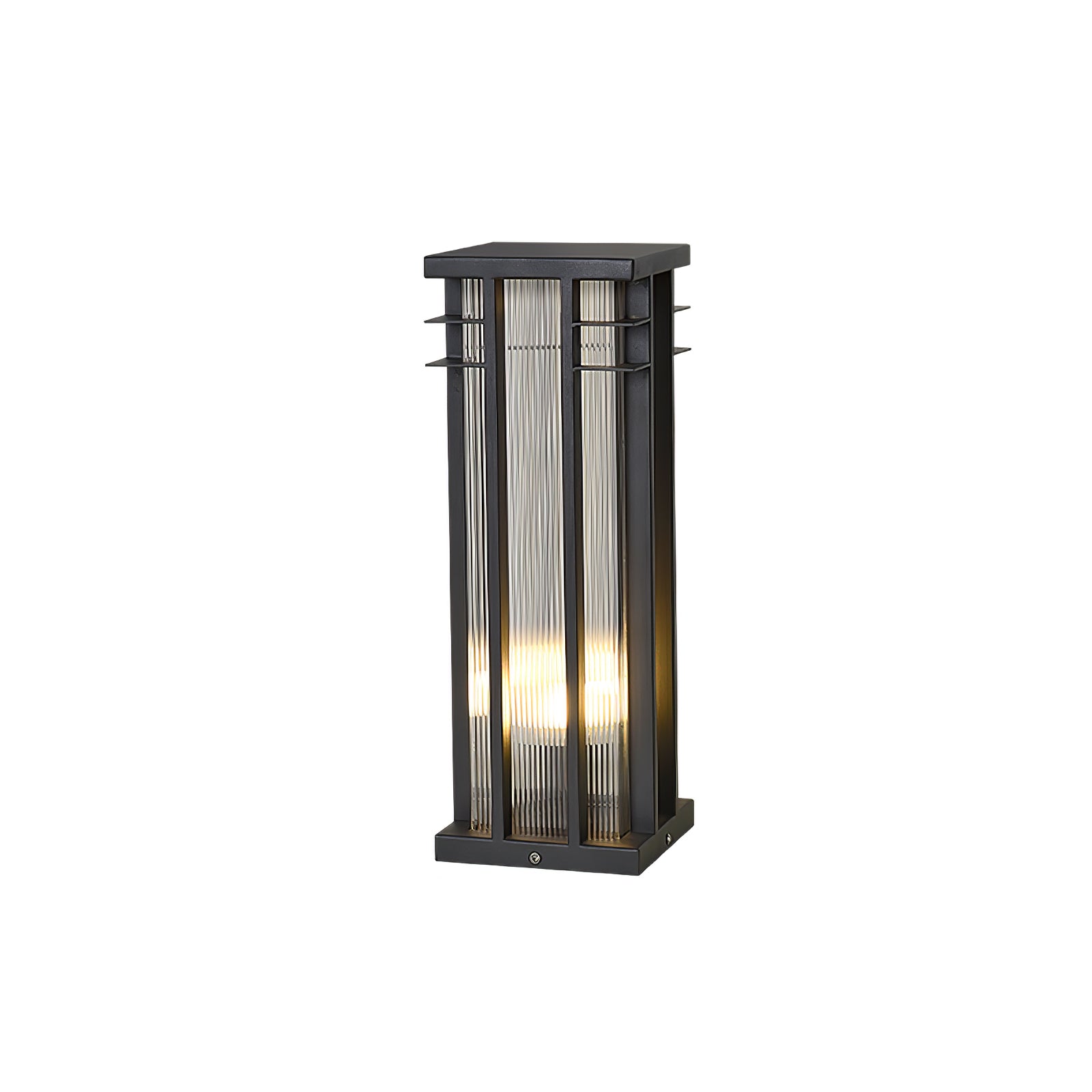 Double Axis Outdoor Post Lamp L 6.3″ x W 6.3″ x H 17.7″ / L 16cm x W 16cm x H 45cm / Model A: Wired Version / Warm