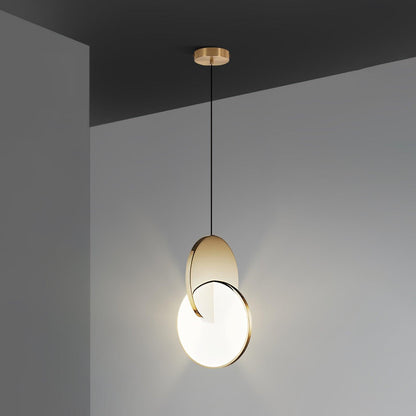 Double Disk Pendant Lamp Dia 9.8″ x H 15″ / Dia 25cm x H 38cm / Gold / Warm Light Pendant light