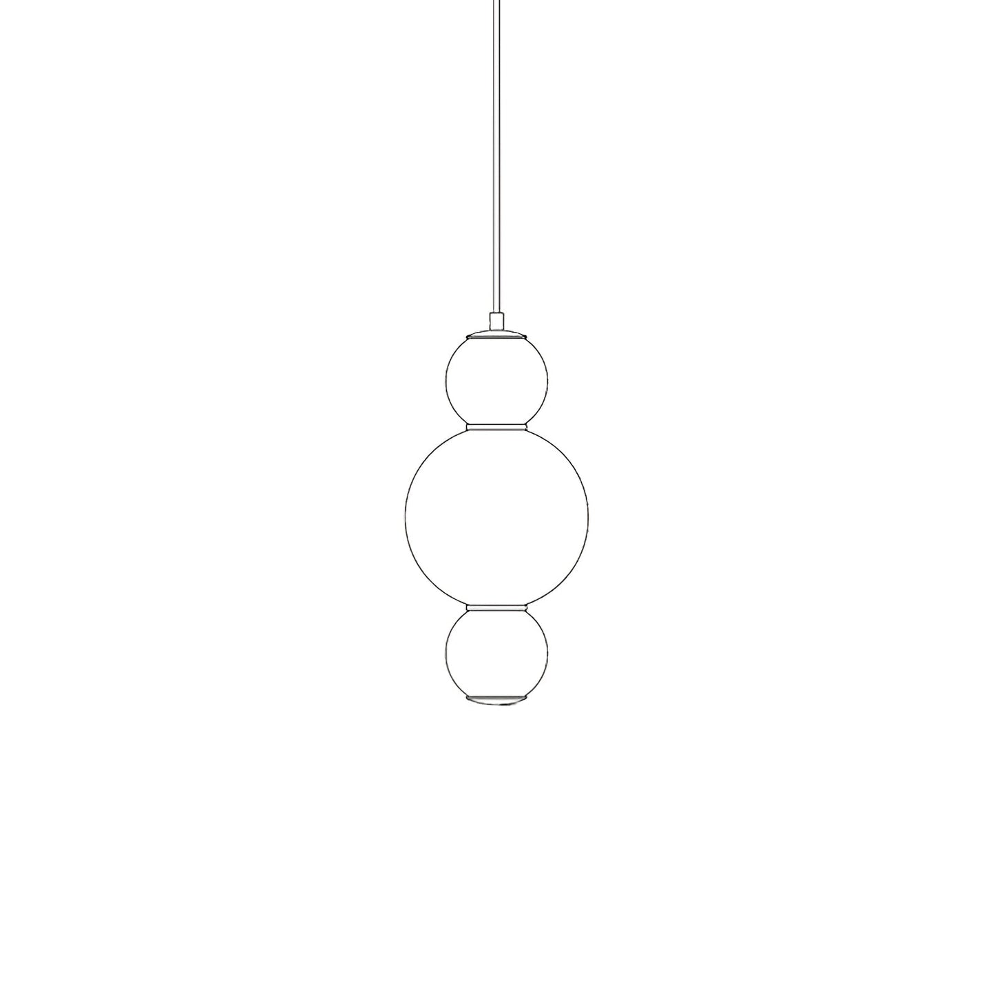 Double Globe Pendant Lamp 3 Heads C Dia 7.1″ x H 15.4″ / Dia 18cm x H 39cm / Gold & White / Warm Light Pendant light