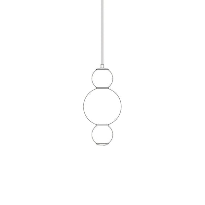 Double Globe Pendant Lamp 3 Heads C Dia 7.1″ x H 15.4″ / Dia 18cm x H 39cm / Gold & White / Warm Light Pendant light