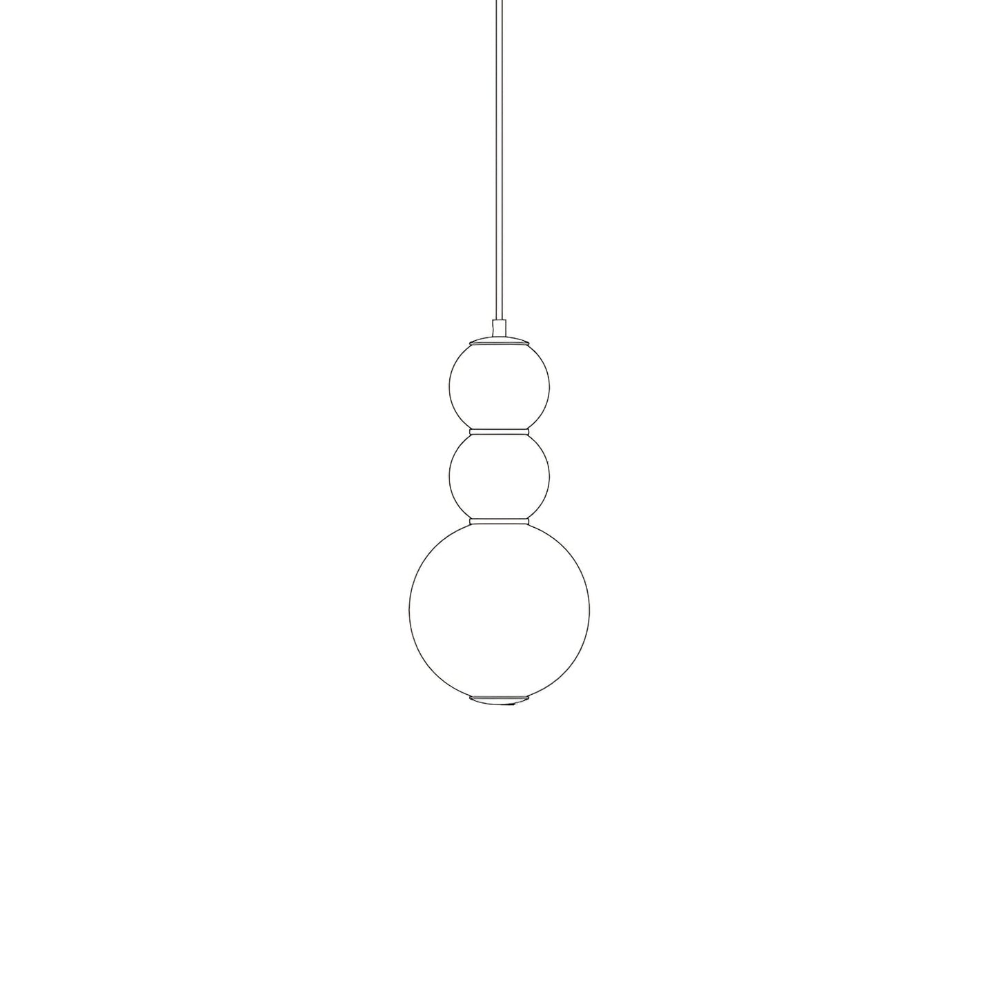 Double Globe Pendant Lamp 3 Heads B Dia 7.1″ x H 15.4″ / Dia 18cm x H 39cm / Gold & White / Warm Light Pendant light