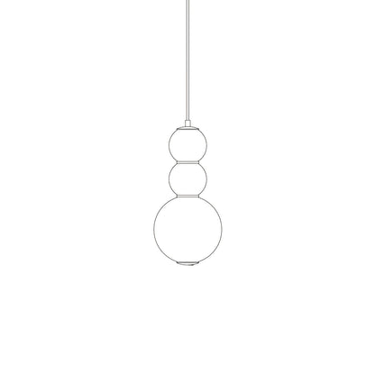 Double Globe Pendant Lamp 3 Heads B Dia 7.1″ x H 15.4″ / Dia 18cm x H 39cm / Gold & White / Warm Light Pendant light