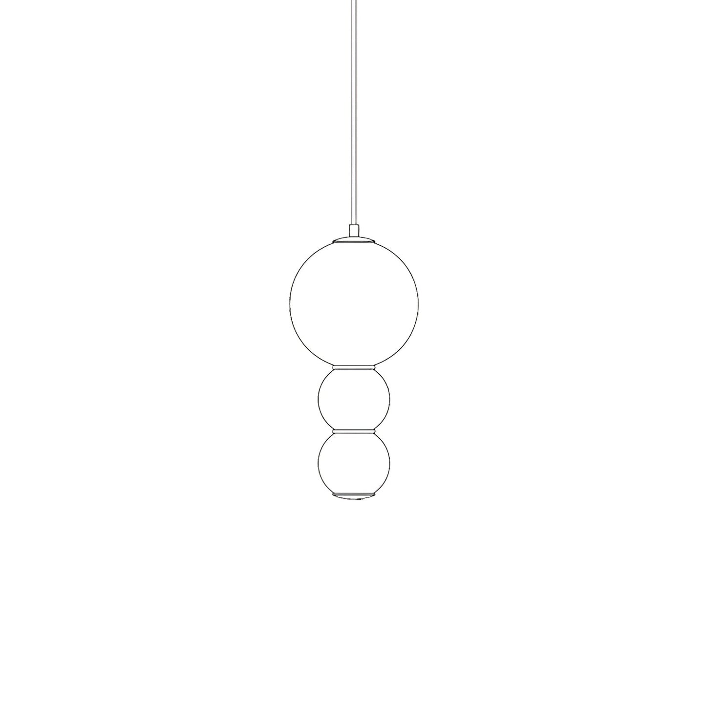 Double Globe Pendant Lamp 3 Heads A Dia 7.1″ x H 15.4″ / Dia 18cm x H 39cm / Gold & White / Warm Light Pendant light