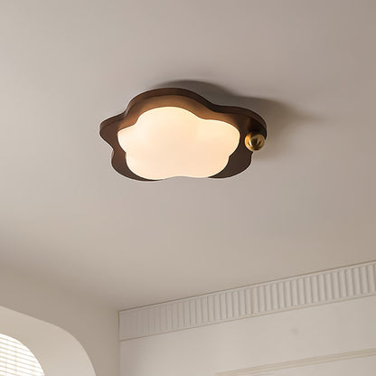 Dreamscape Ceiling Light Star: Dia 17.7″ x H 3.9″ / Dia 45cm x H 10cm / Walnut Wood / Warm Light Ceiling lamp