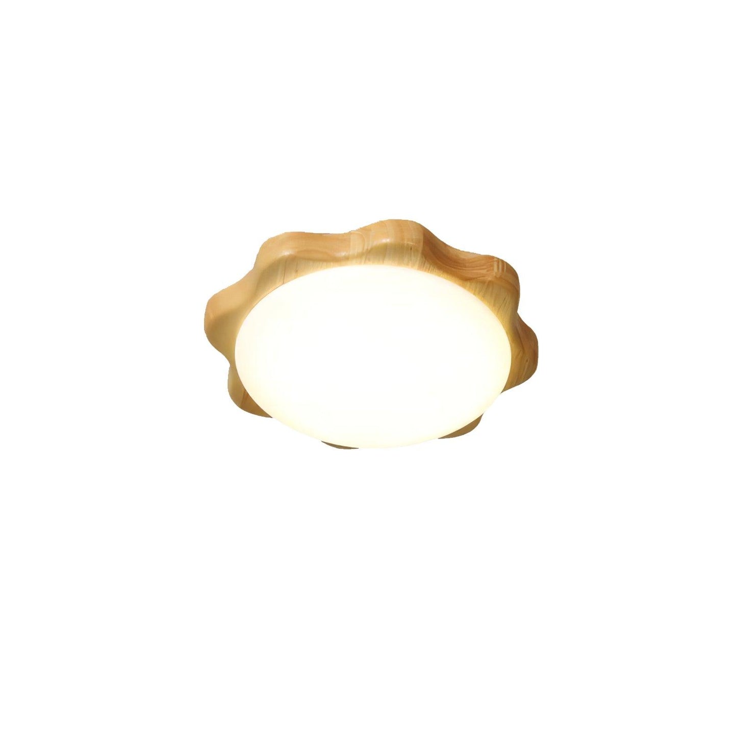 Drum Wood Ceiling Lamp Flower Dia 11.8″ x H 3.9″ / Dia 30cm x H 10cm / Wood color / Warm light Ceiling lamp