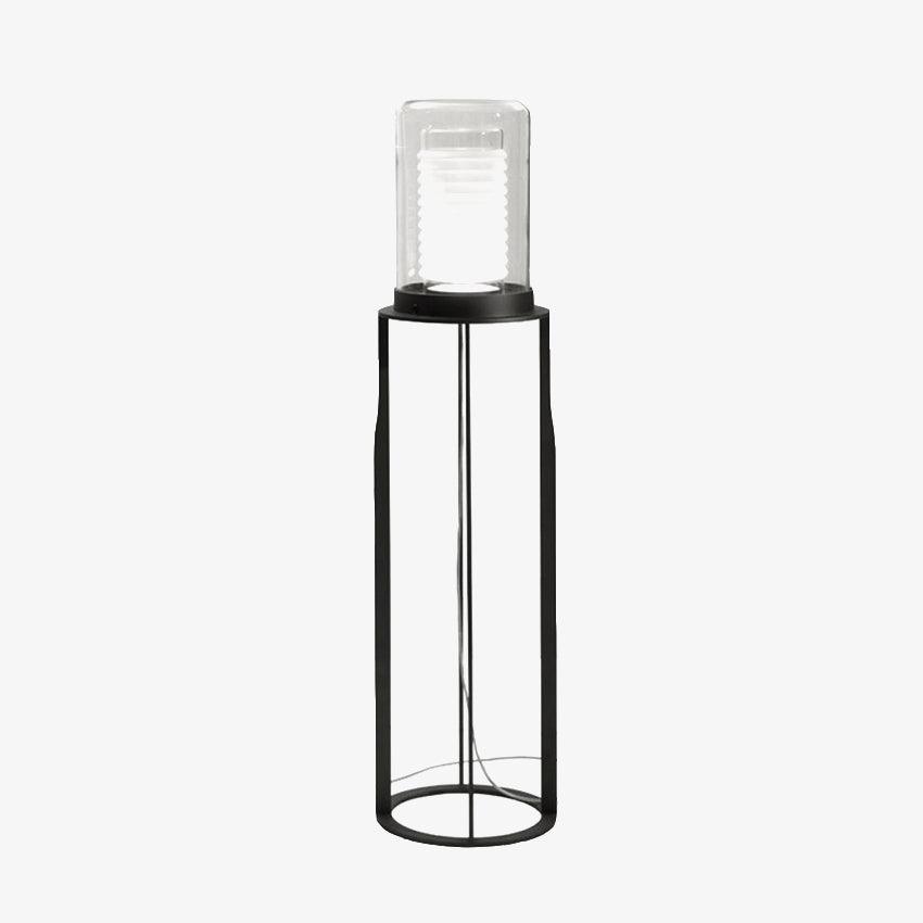 Dual Cylinder Glass Floor Lamp Dia 12.6″ x H 54.3″ / Dia 32cm x H 138cm / Black / US plug Floor lamp