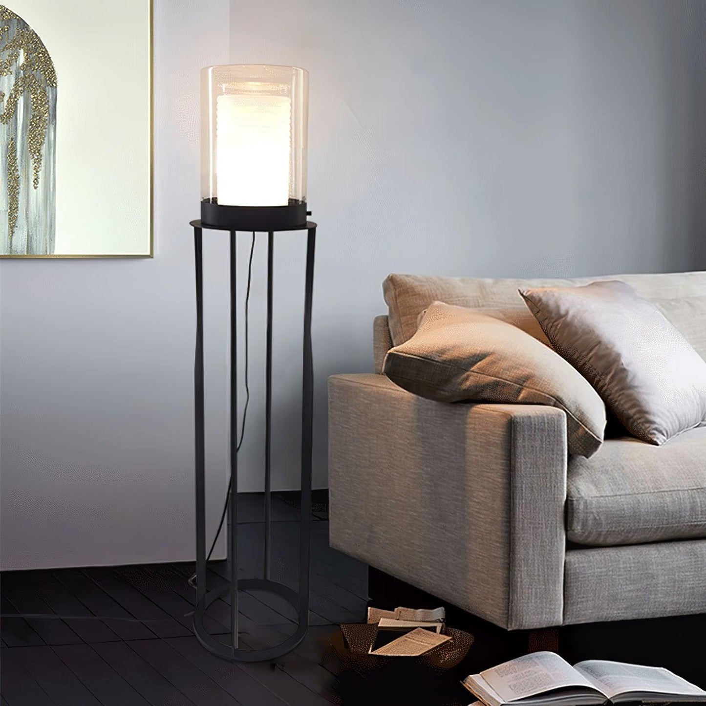 Dual Cylinder Glass Floor Lamp Floor lamp