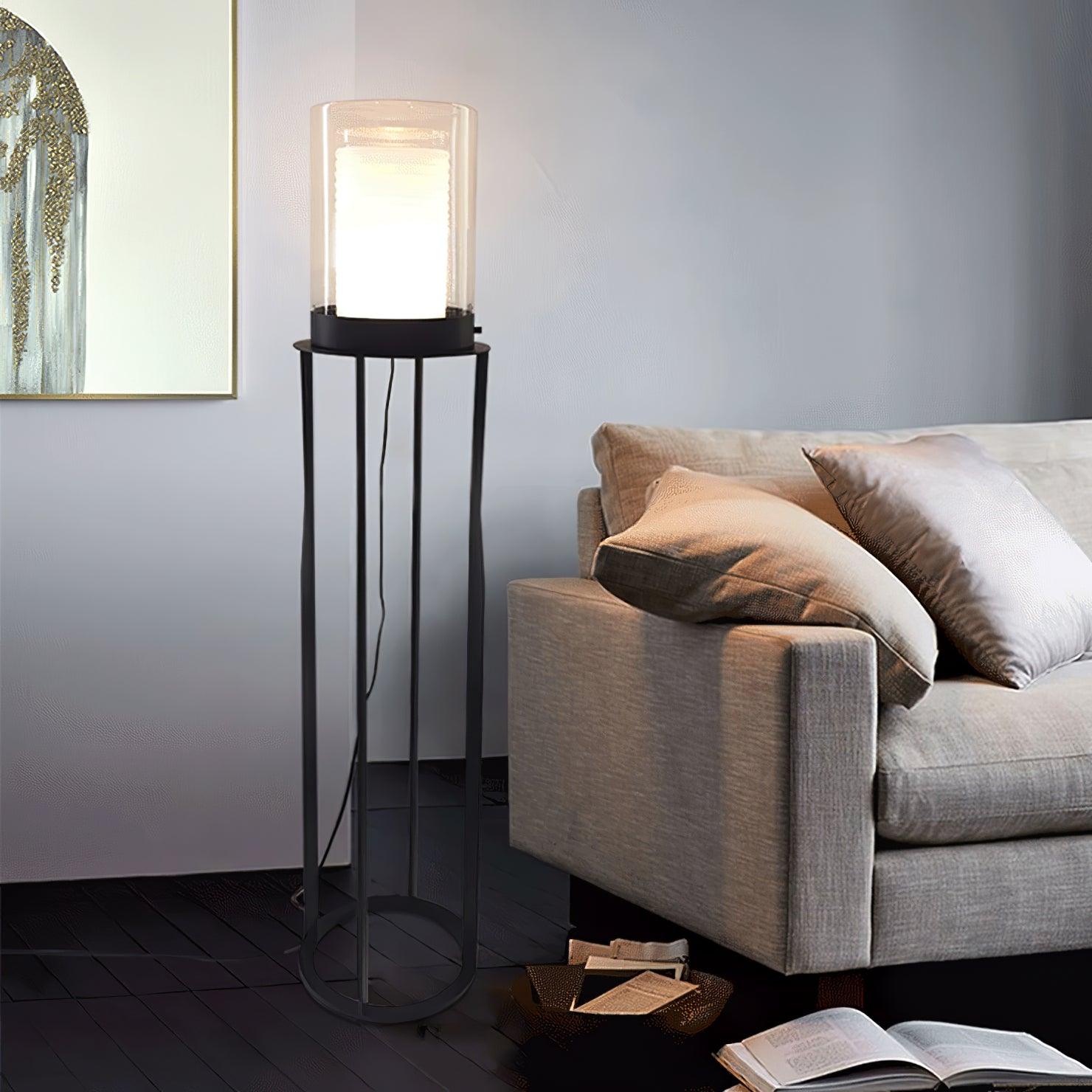 Dual Cylinder Glass Floor Lamp Floor lamp