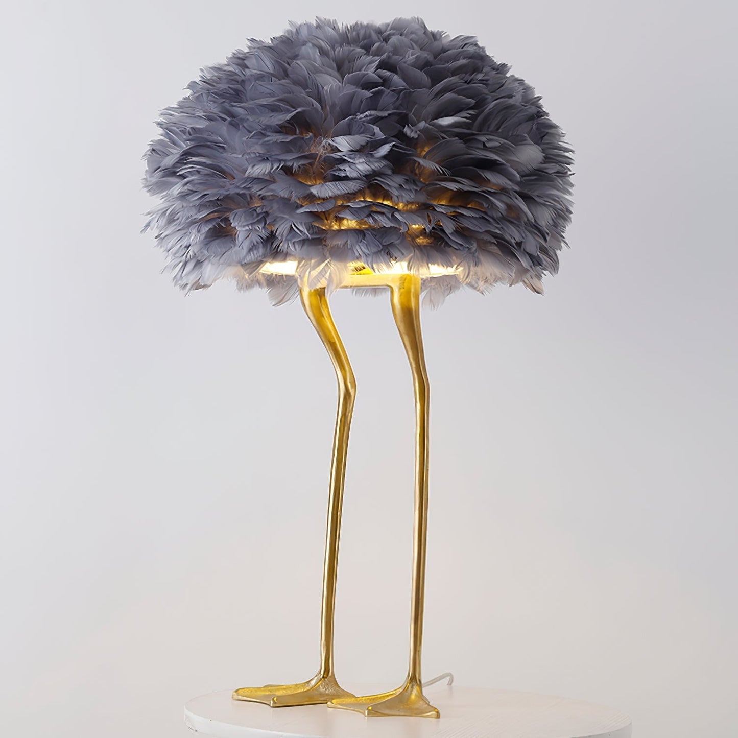 Duck Feet Feather Table Lamp Grey ? 17.7″ x H 29.5″ /Dia 45cm x H 75cm / US Plug Table lamp