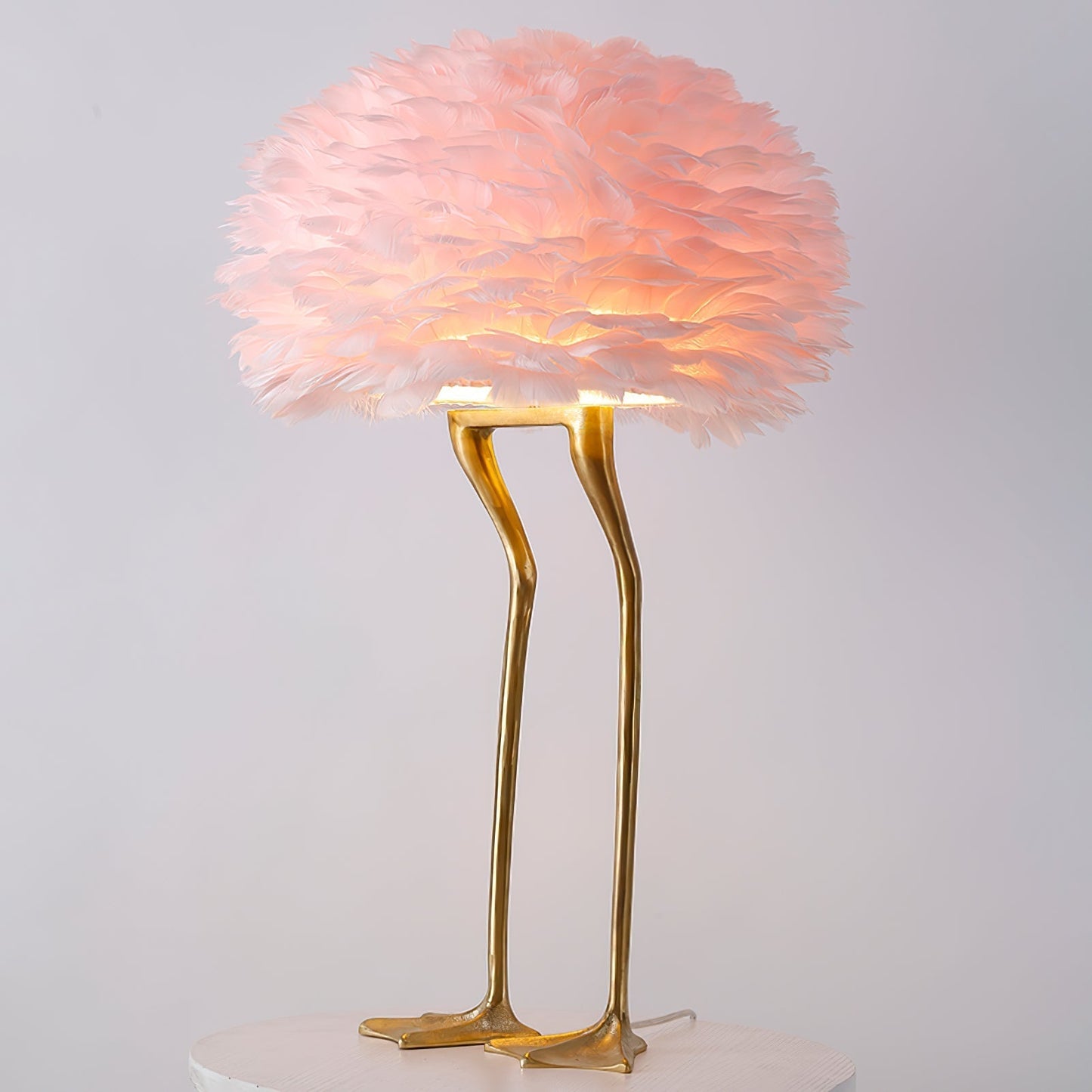 Duck Feet Feather Table Lamp Pink ? 17.7″ x H 29.5″ / Dia 45cm x H 75cm / US Plug Table lamp