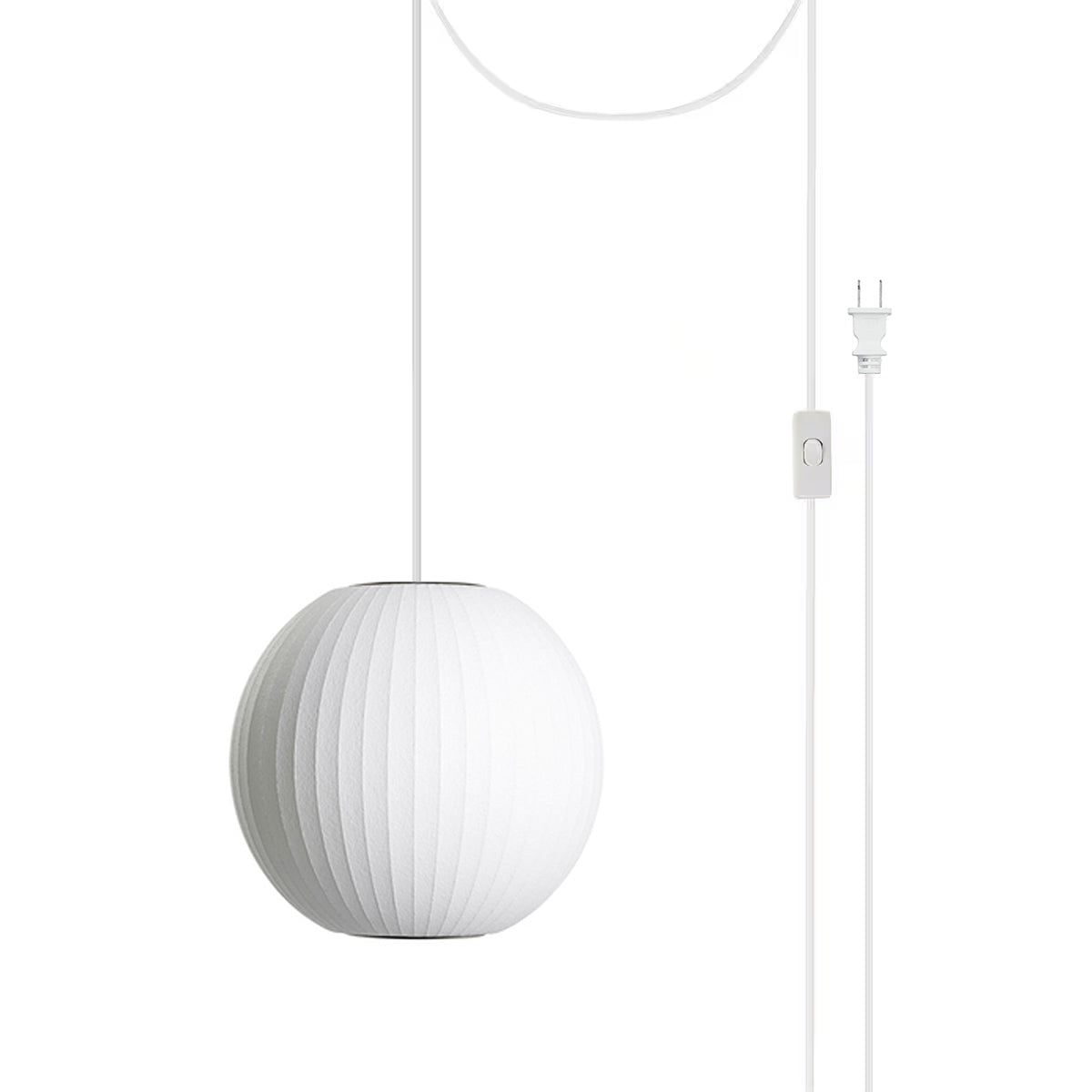 Bubble Swag Lights Model E ? 11.8″ x H 11″ / Dia 30cm x H 28cm (2 hooks) / White / US plug Pendant light