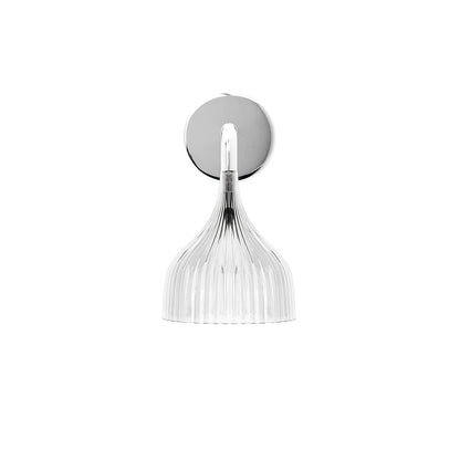 E Wall Lamp Dia 5.3″ x H 9.4″ / Dia 13.5cm x H 24cm / Chrome & Clear / Single Wall lamp
