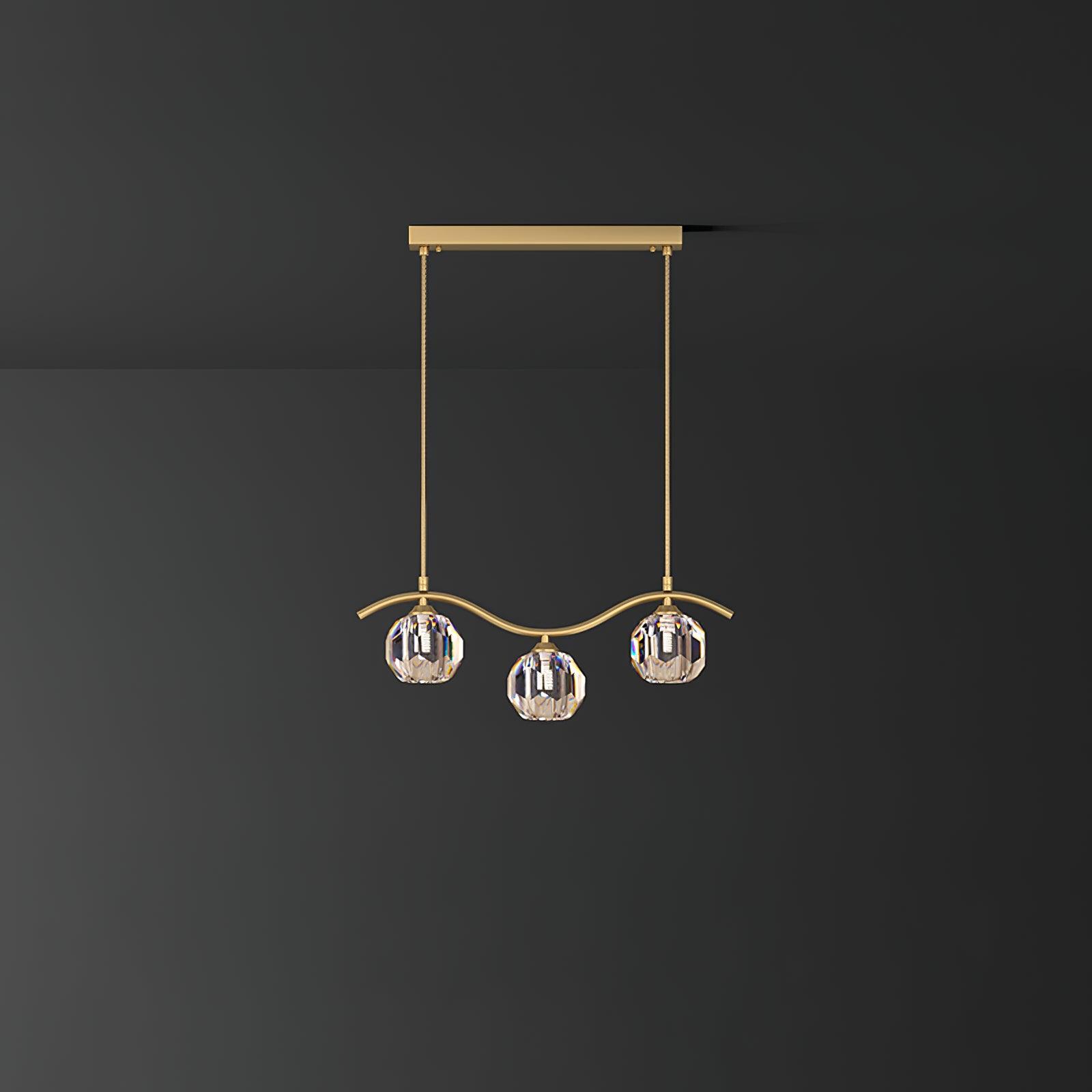 Eara Crystal Chandelier ? 20.8″ x H 5.1″ / L 53cm x H 13cm / Brass Chandelier