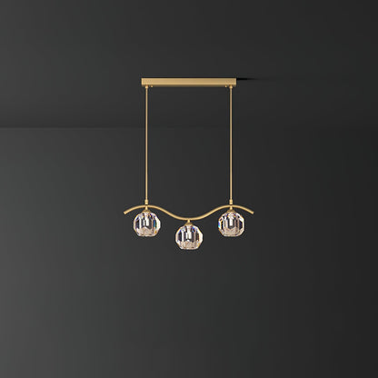 Eara Crystal Chandelier ? 20.8″ x H 5.1″ / L 53cm x H 13cm / Brass Chandelier