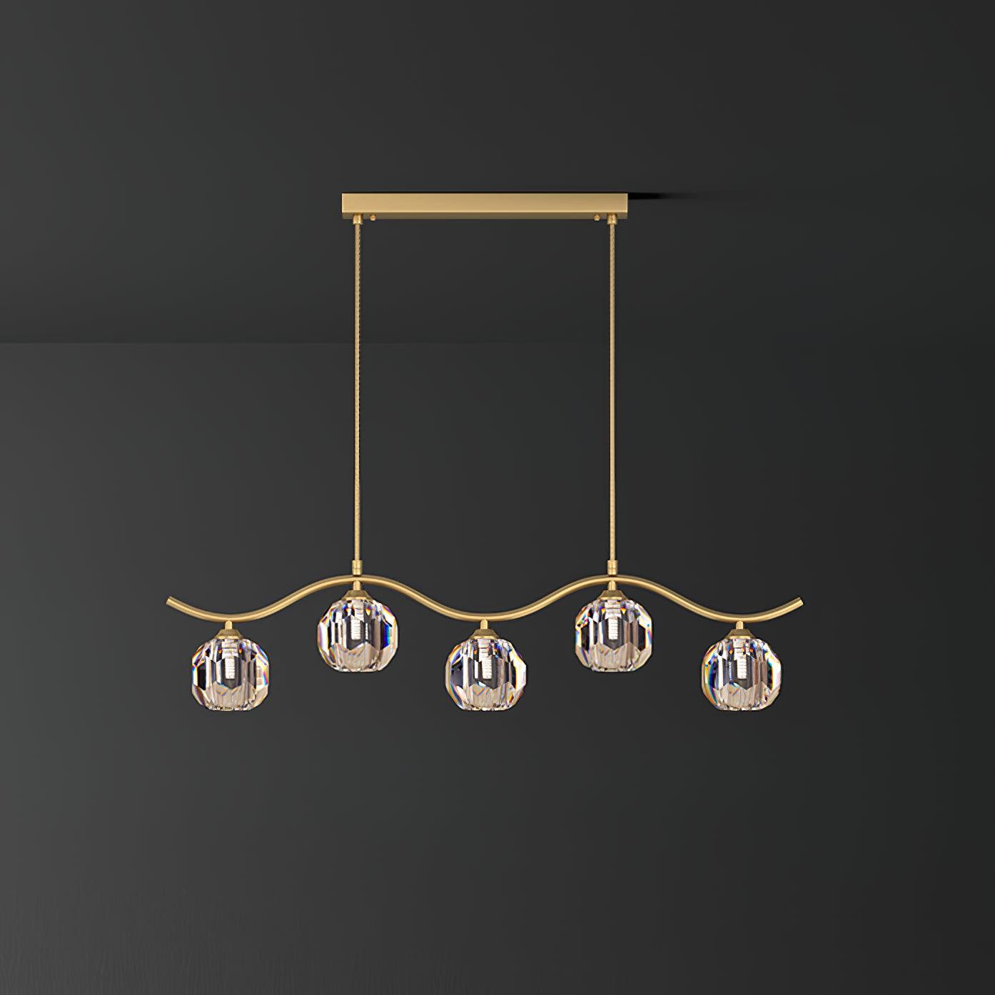 Eara Crystal Chandelier ? 33.4″ x H 5.1″ / L 85cm x H 13cm / Brass Chandelier