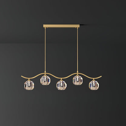 Eara Crystal Chandelier ? 33.4″ x H 5.1″ / L 85cm x H 13cm / Brass Chandelier