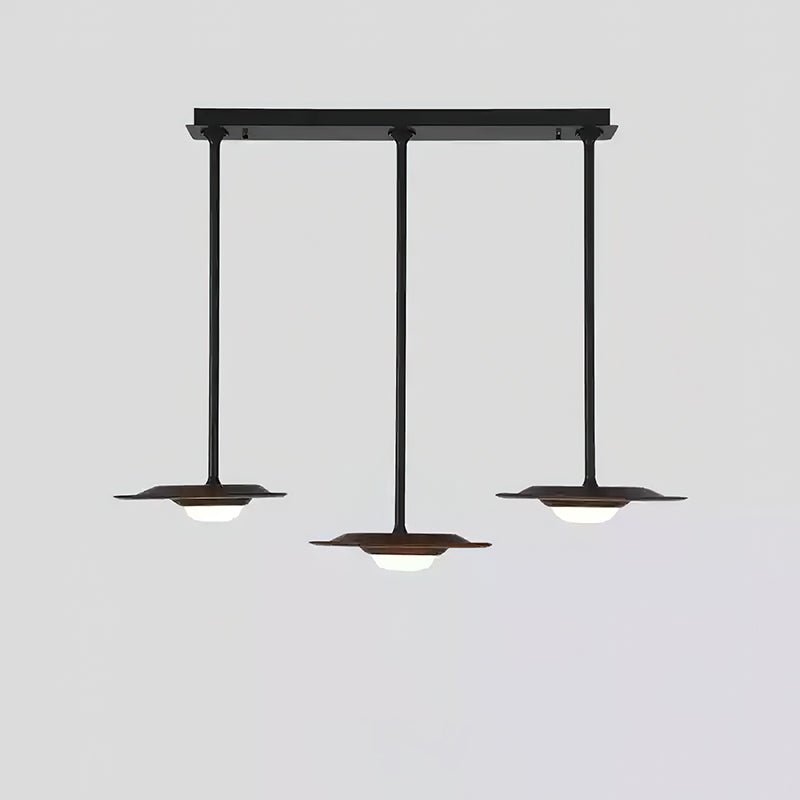 Horizon Eaves Pendant Lamp 3 Heads: L 49.2’’ x W 15.7’’ / Walnut Color / Warm Light Pendant light