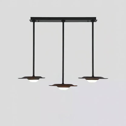 Horizon Eaves Pendant Lamp 3 Heads: L 49.2’’ x W 15.7’’ / Walnut Color / Warm Light Pendant light