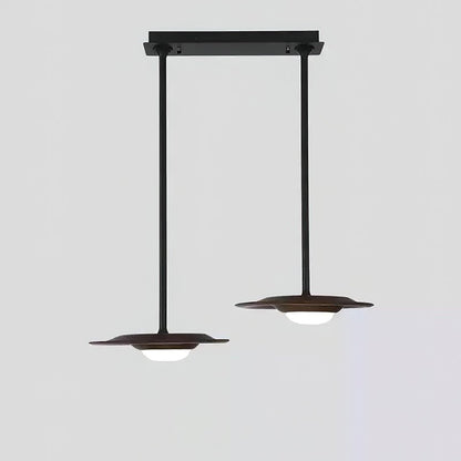 Horizon Eaves Pendant Lamp 2 Heads: L 33.5’’ x W 15.7’’ / Walnut Color / Warm Light Pendant light