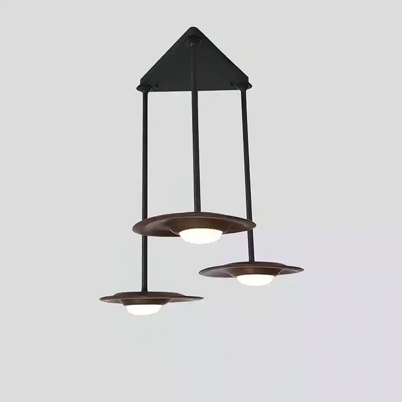 Horizon Eaves Pendant Lamp 3 Heads: L 31.5’’ x W 29.5’’ / Walnut Color / Warm Light Pendant light