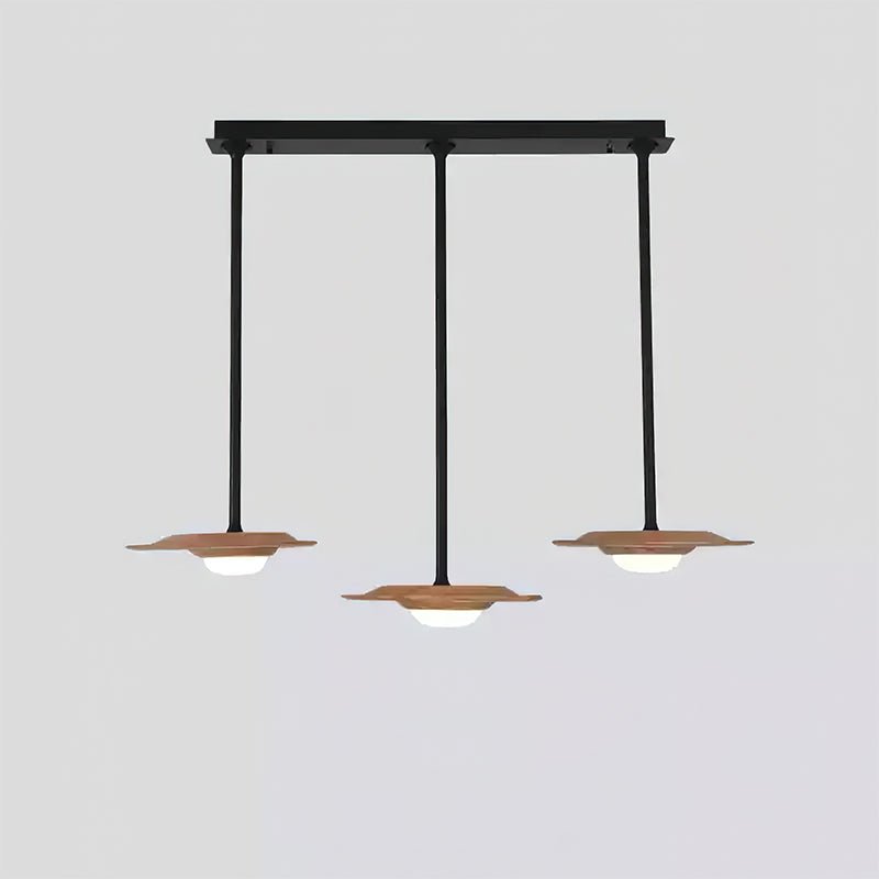 Horizon Eaves Pendant Lamp 3 Heads: L 49.2’’ x W 15.7’’ / Wood Color / Warm Light Pendant light