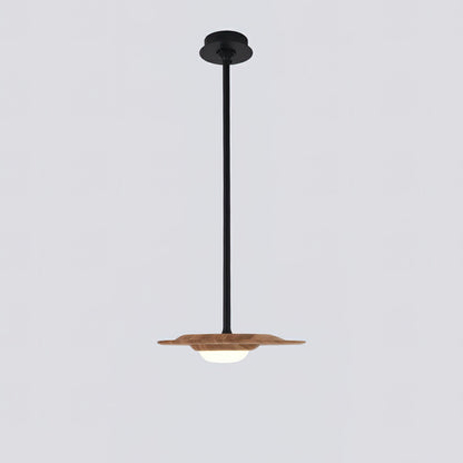 Horizon Eaves Pendant Lamp 1 Head: Dia 15.7’’ x W 11.8’’ / Wood Color / Warm Light Pendant light