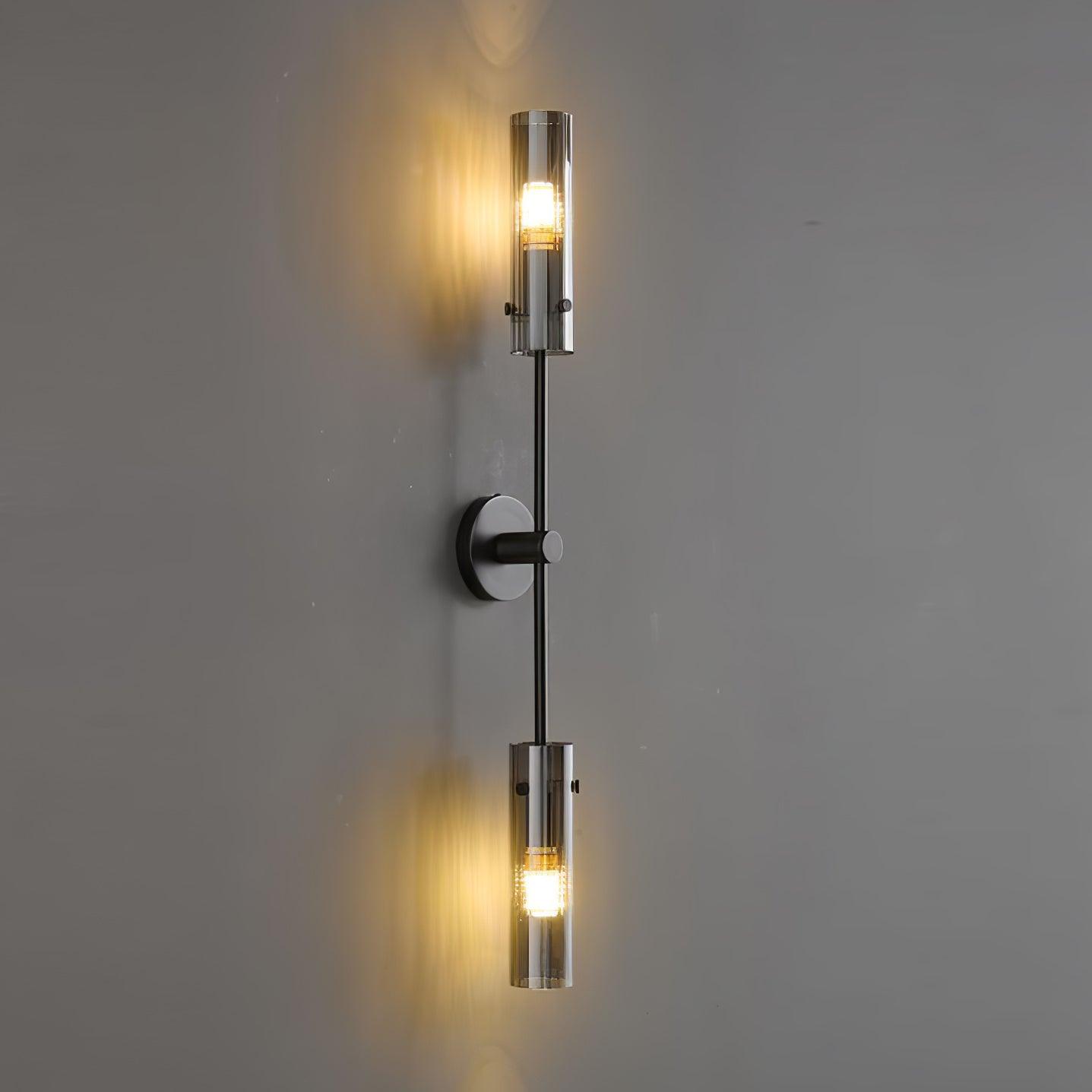 Eclat Vertica Wall Lamp Model B Dia 3.9″ x H 31.5″ / Dia 10cm x H 80cm / Black & Smoke grey Wall lamp