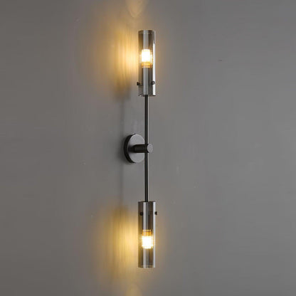 Eclat Vertica Wall Lamp Model B Dia 3.9″ x H 31.5″ / Dia 10cm x H 80cm / Black & Smoke grey Wall lamp