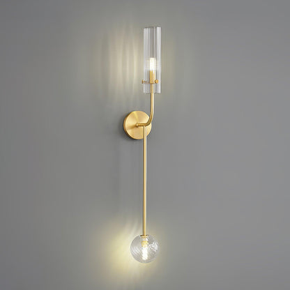 Eclat Vertica Wall Lamp Model C Dia 3.9″ x H 31.5″ / Dia 10cm x H 80cm / Brass & Clear Wall lamp