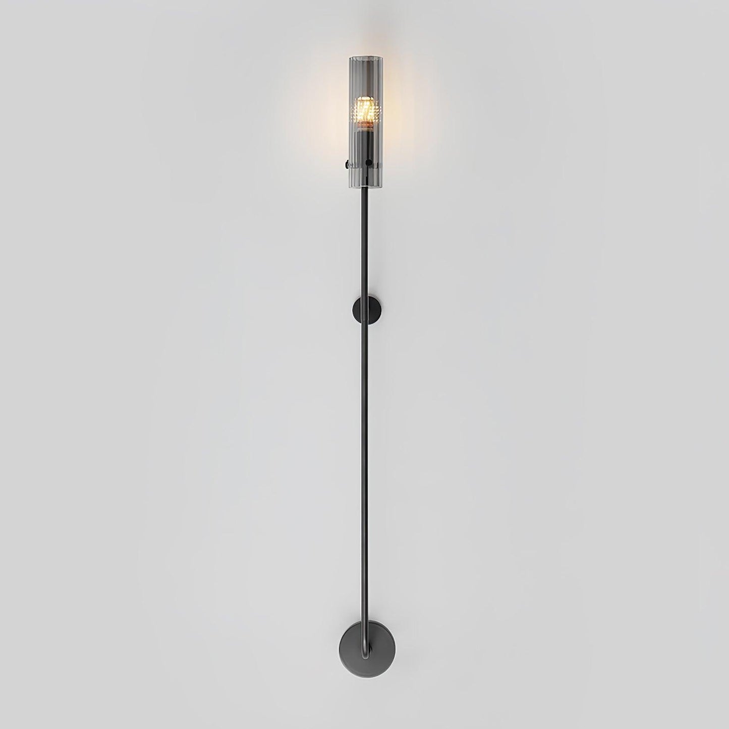 Eclat Vertica Wall Lamp Model D Dia 3.9″ x H 41.3″ / Dia 10cm x H 105cm / Black & Smoke grey Wall lamp