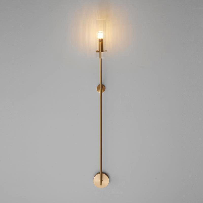 Eclat Vertica Wall Lamp Model D Dia 3.9″ x H 41.3″ / Dia 10cm x H 105cm / Brass & Clear Wall lamp