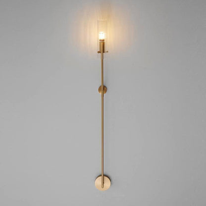 Eclat Vertica Wall Lamp Model D Dia 3.9″ x H 41.3″ / Dia 10cm x H 105cm / Brass & Clear Wall lamp