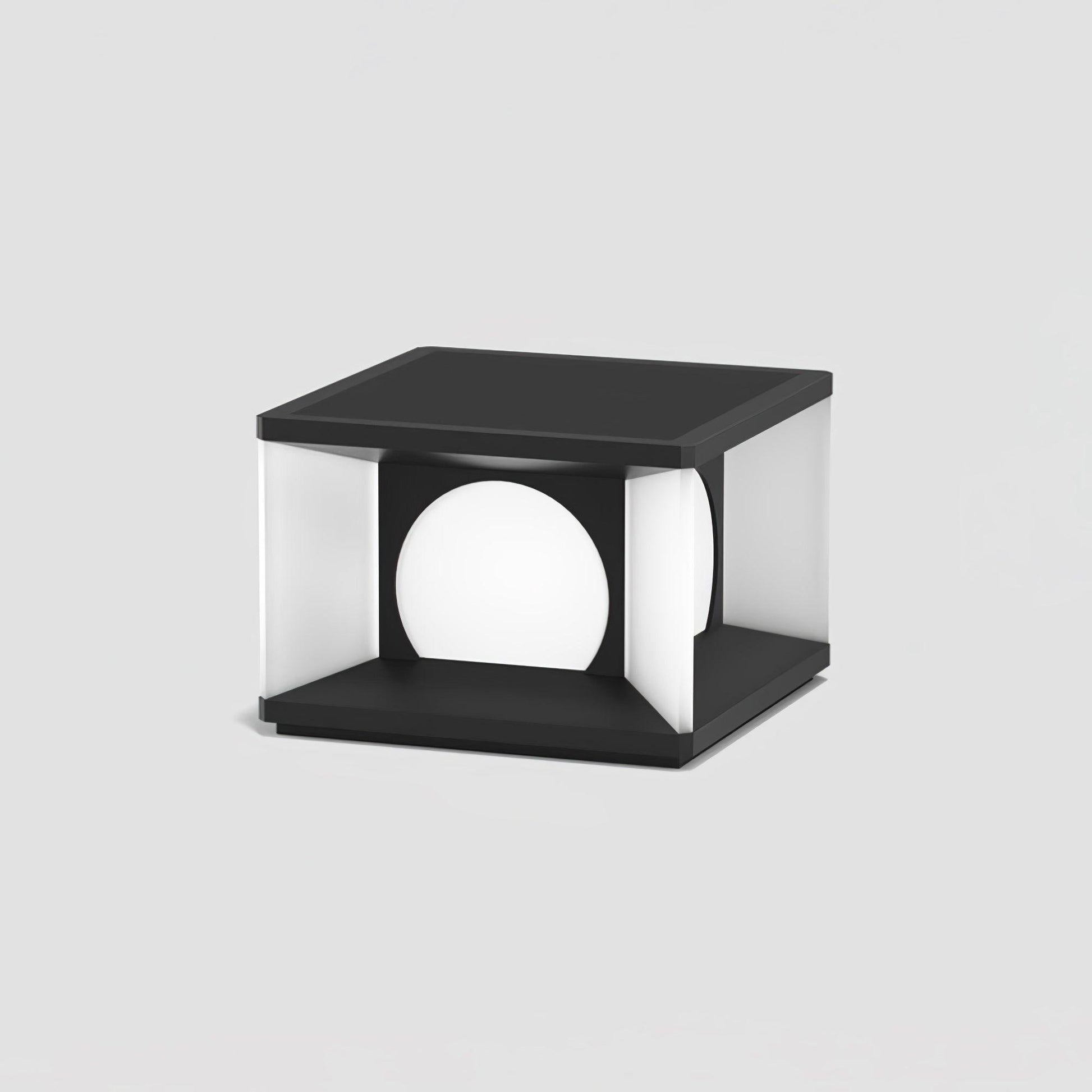 Eclipse Cube Outdoor Post Light L 11.8″ x W 11.8″ x H 8.3″ / L 30cm x W 30cm x H 21cm / Model A: Wired Version / Warm