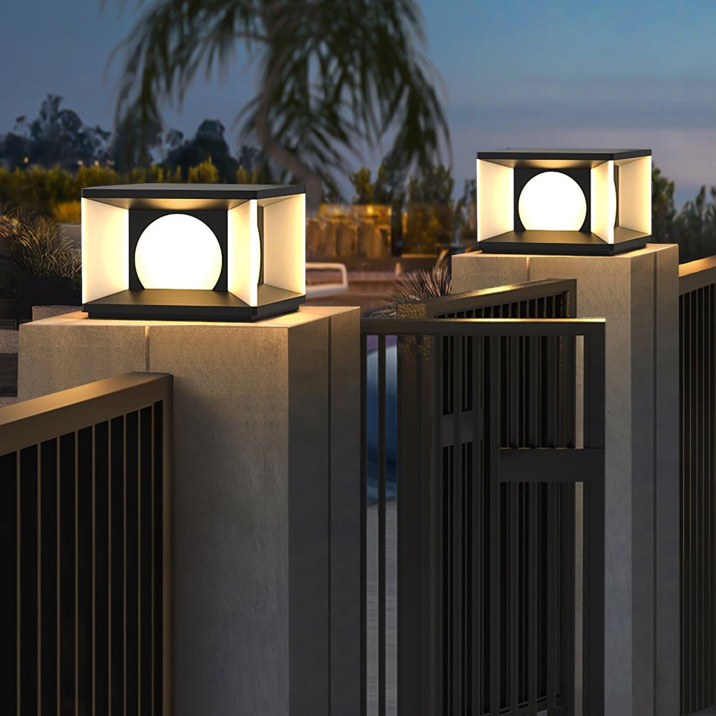 Eclipse Cube Outdoor Post Light Table lamp