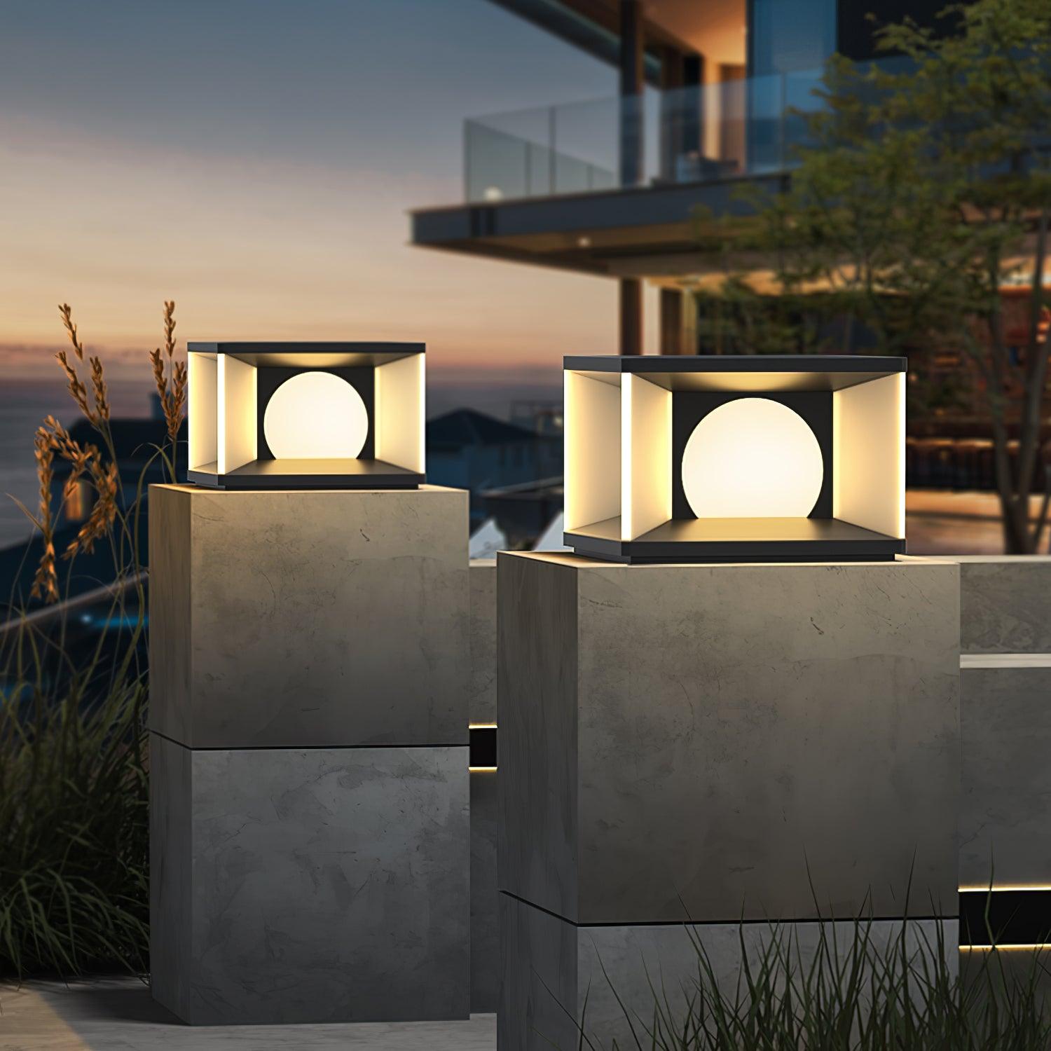 Eclipse Cube Outdoor Post Light Table lamp