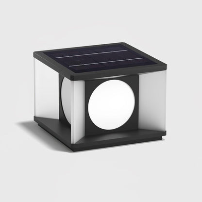 Eclipse Cube Outdoor Post Light L 19.7″ x W 19.7″ x H 13.8″ / L 50cm x W 50cm x H 35cm / Model B: Solar-Powered Version