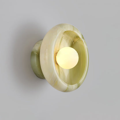 Eclipse Jade Wall Sconce Dia 9.8″ x H 5.1″ / Green jade Wall lamp