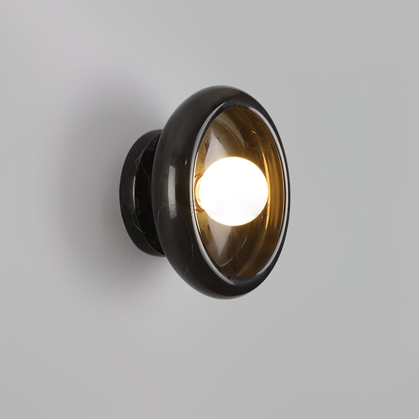 Eclipse Jade Wall Sconce Dia 9.8″ x H 5.1″ / Black marble Wall lamp