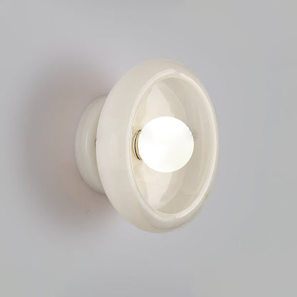Eclipse Jade Wall Sconce Dia 9.8″ x H 5.1″ / White jade Wall lamp
