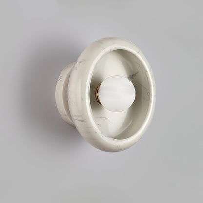 Eclipse Jade Wall Sconce Dia 9.8″ x H 5.1″ / White marble Wall lamp