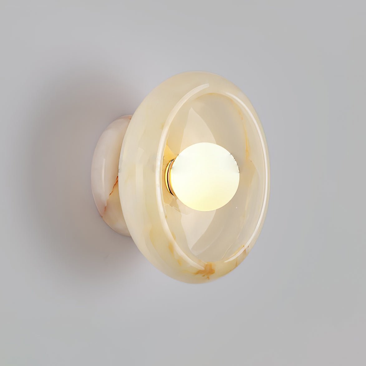 Eclipse Jade Wall Sconce Dia 9.8″ x H 5.1″ / Beige jade Wall lamp